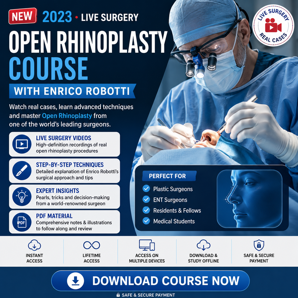 2023 Live Surgery Open Rhinoplasty Course With Enrico Robotti