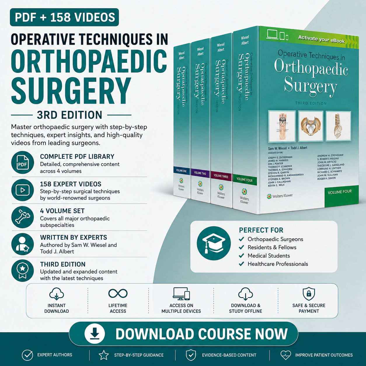 Operative Techniques in Orthopaedic Surgery, 3rd edition (PDF + Videos)