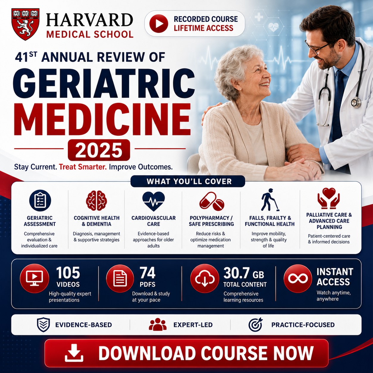 Harvard 41st Annual Review of Geriatric Medicine 2025 (Videos with subtitles + Slides)
